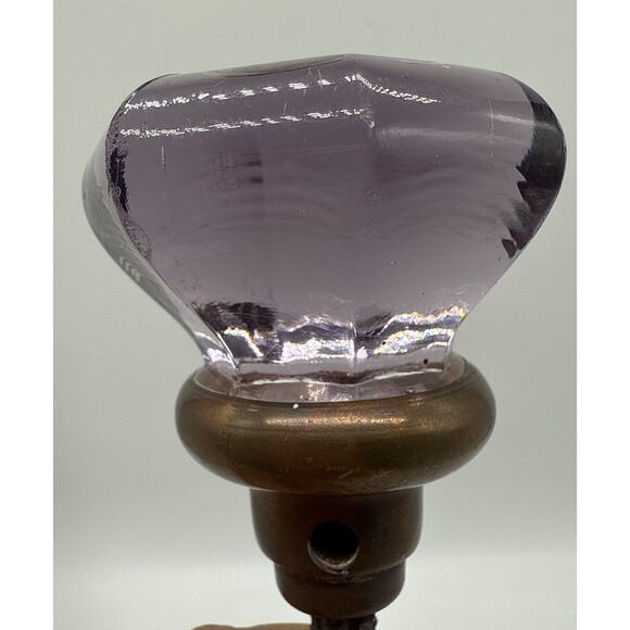 Antique Sun Purple Glass Door Knob UV Green Glow 8 Point - Picture 4 of 6
